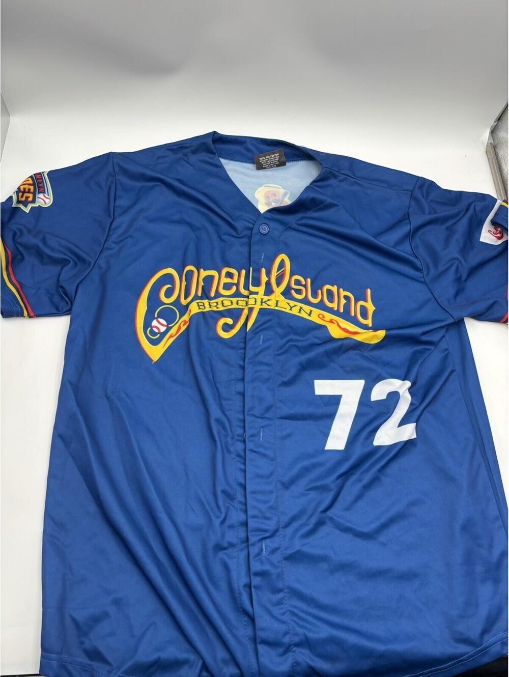 Brooklyn Cyclones- Coney Island Hot Dog Coca-Cola Blue SGA Jersey - Size XXL !!!
